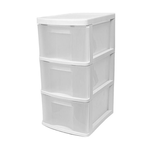 Gaveteiro Plástico Transparente 3 Gavetas Grandes