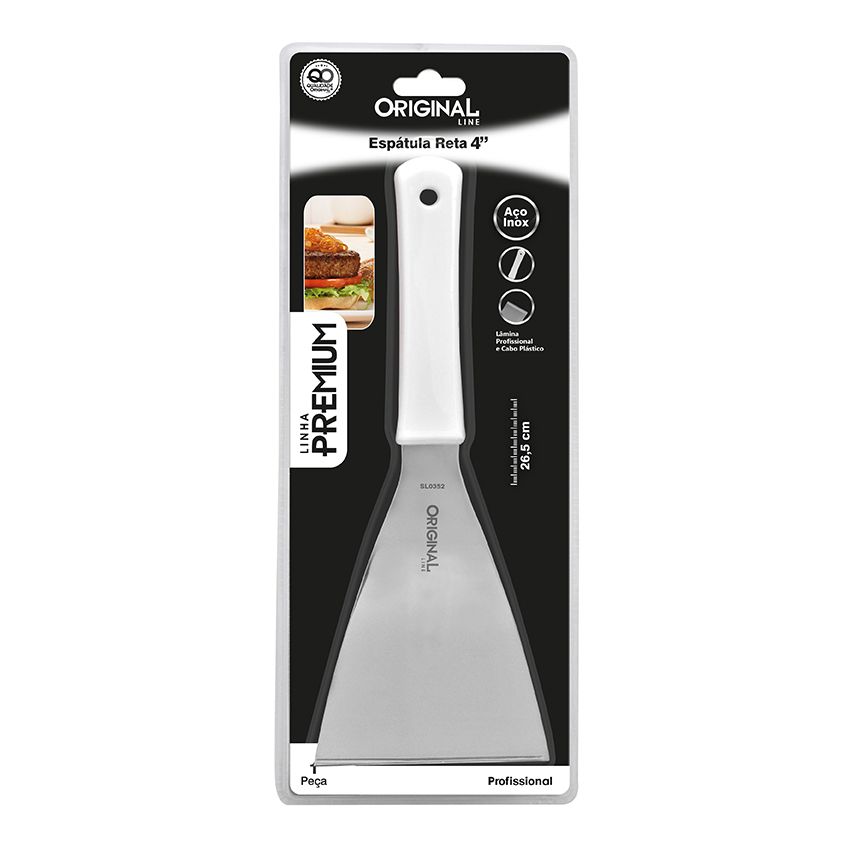 Espátula Reta Inox 4,0 26,5 Cm