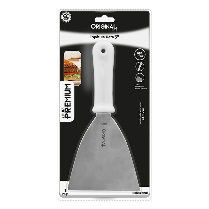 Espátula Reta Inox 5 24,5 Cm